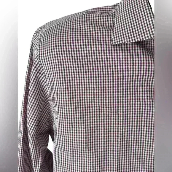 Peter Millar Men's Classic-Fit Long Sleeve Plaid Dress Shirt Pink Blue Plaid LAR - Picture 2 of 7